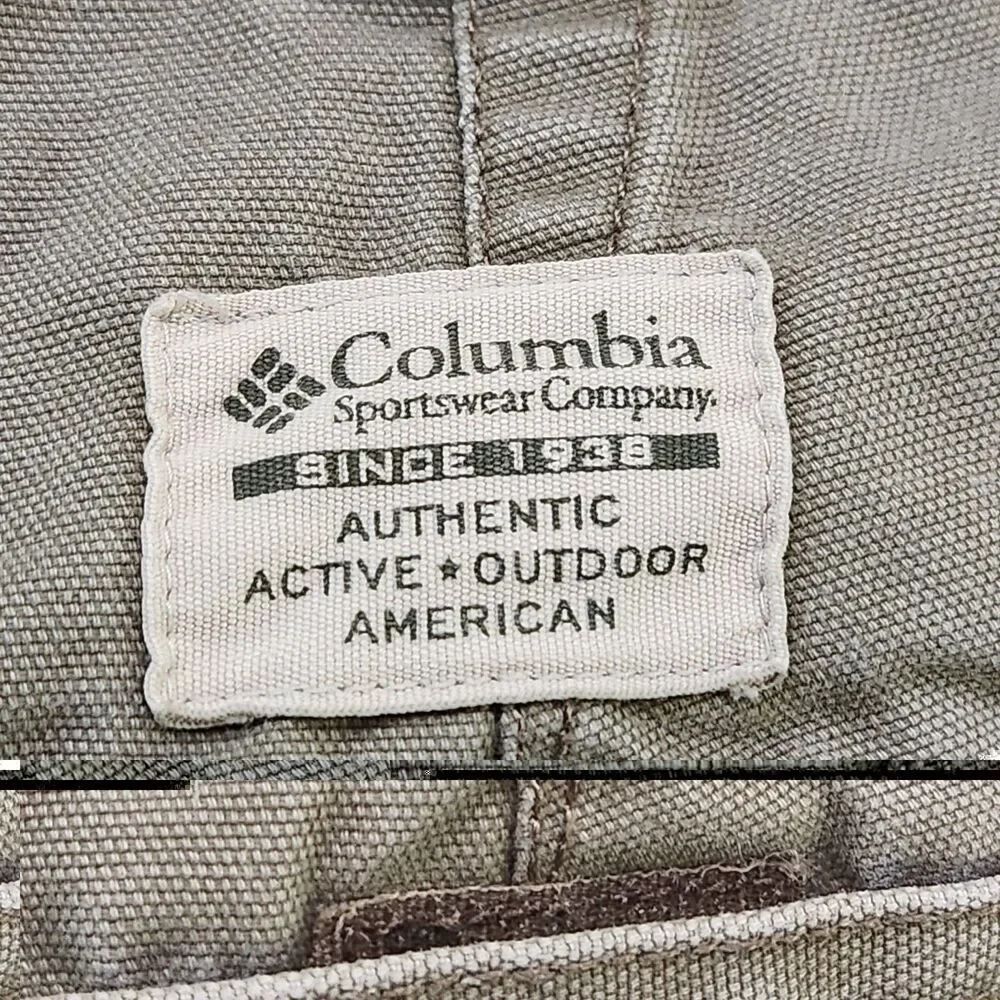 Columbia ROC Pants Men's 40x32 Beige Hiking Utility Canvas Relaxed‎ Omni-Shade